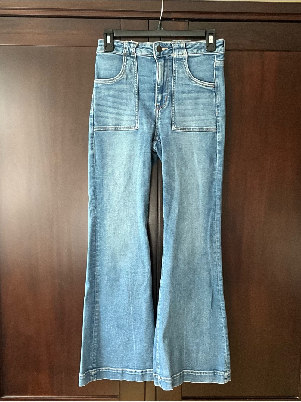 American Eagle Outfitters Medium Wash Super Hi-Rise Flare